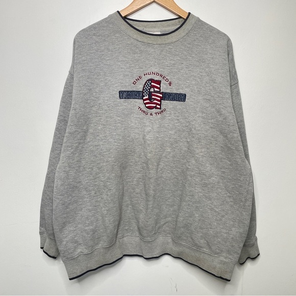 100% Grandpa Thru & Thru Funny Embroidered Oversized Crewneck Sweatshirt - Picture 1 of 4